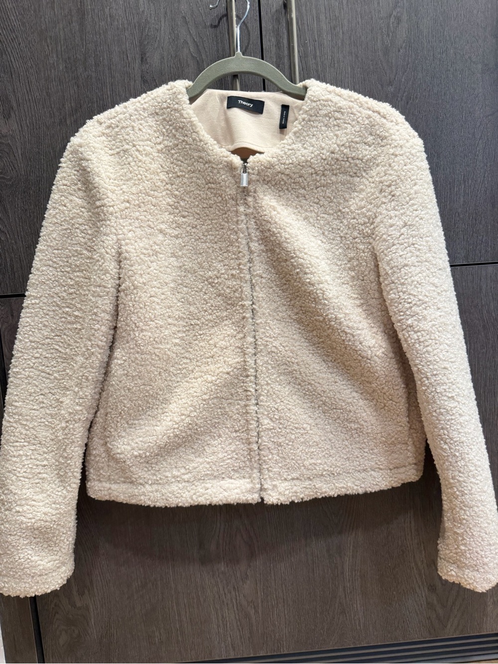 Theory Cream Teddy Zip Jacket